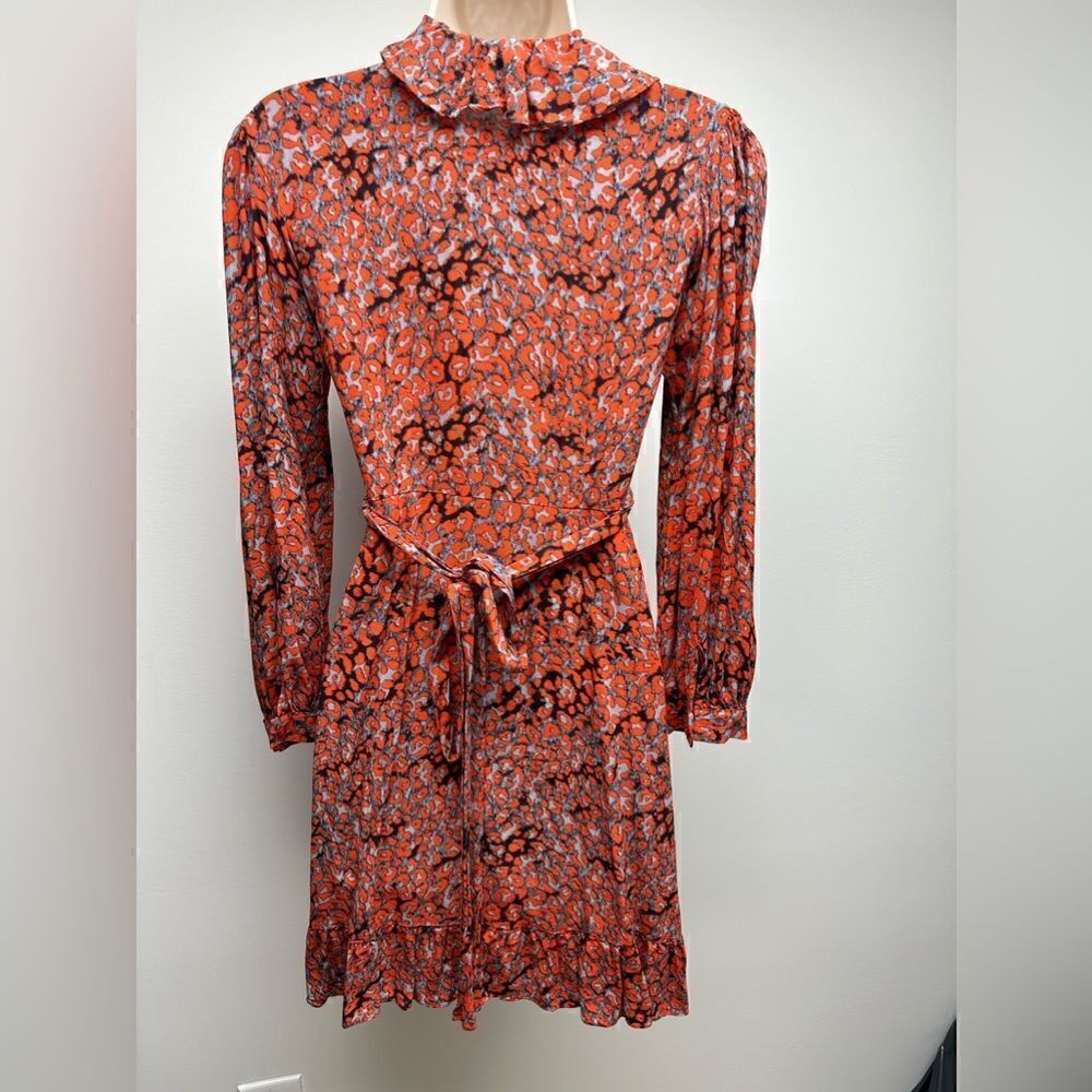 Maje Ruffle-Trimmed Leopard-Print Crepe Mini Wrap… - image 6